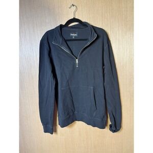 American Giant Quarter Zip Sweatshirt Women's Black Pullover Size S